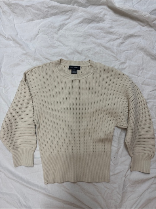 Club Monaco Tops - Club Monaco Cream Open-Knit Crewneck Sweater
